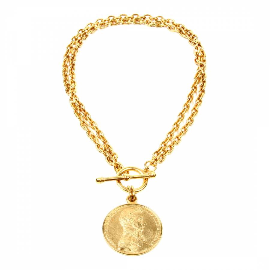 Gold Moroccan Coin Chain Necklace - BrandAlley