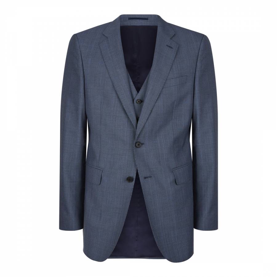 Chambray Classic Prince of Wales Check Wool Suit Jacket - BrandAlley