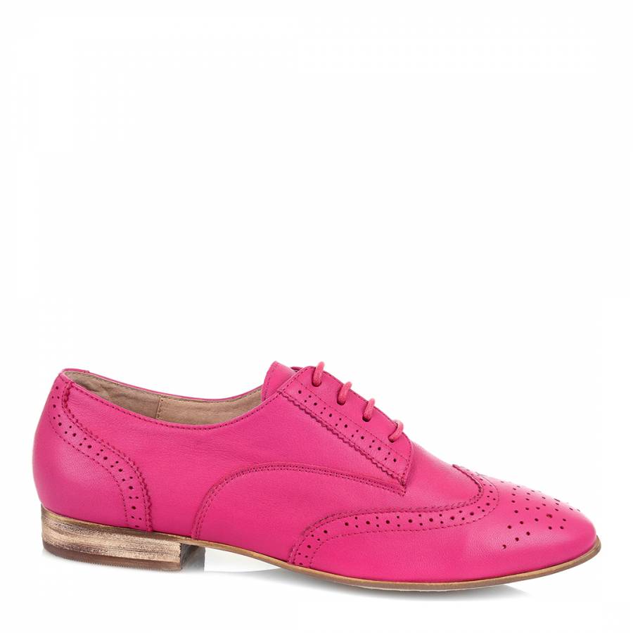 Bright Pink Leather Brighton Brogues 
