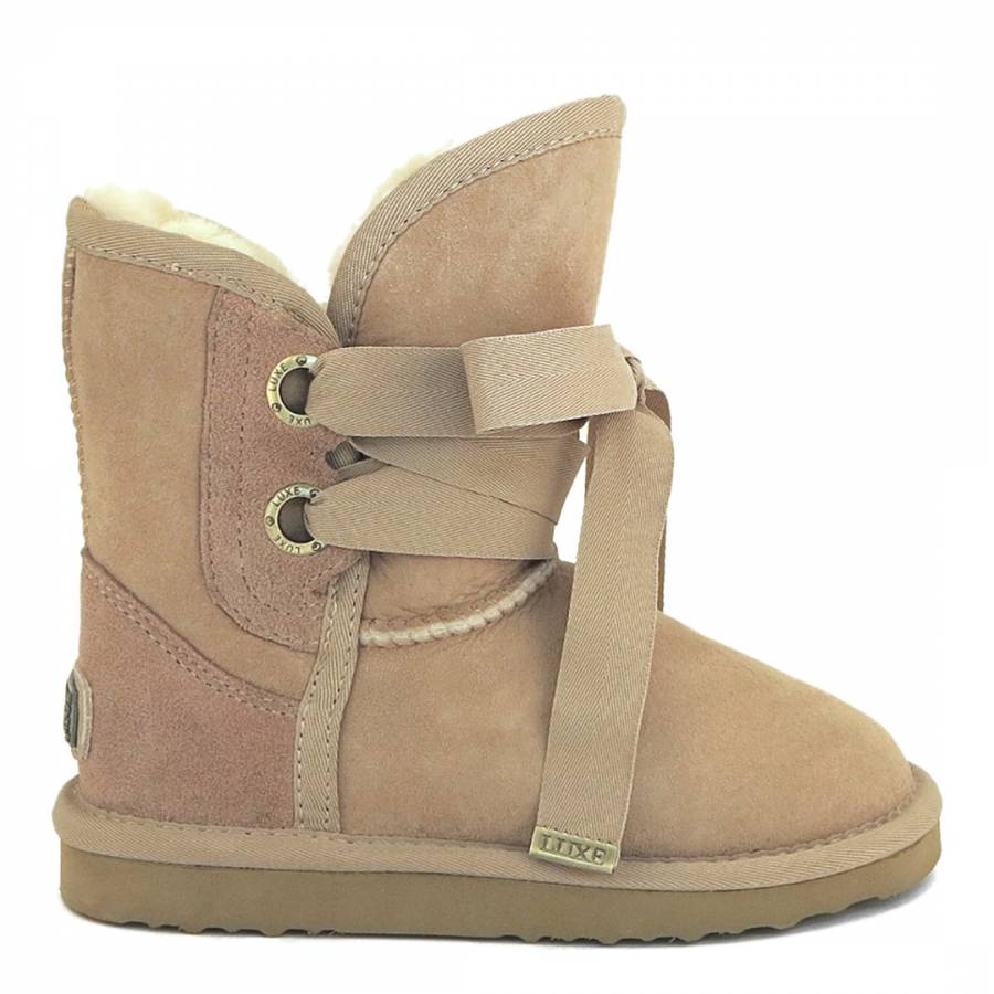 Sand Suede Sheepskin Bedouin Short Boots BrandAlley