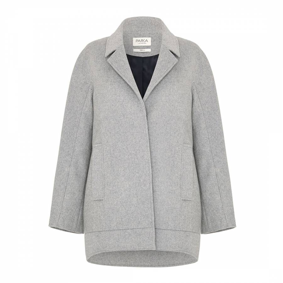 Women's Light Grey Agda Wool Blend Coat - BrandAlley