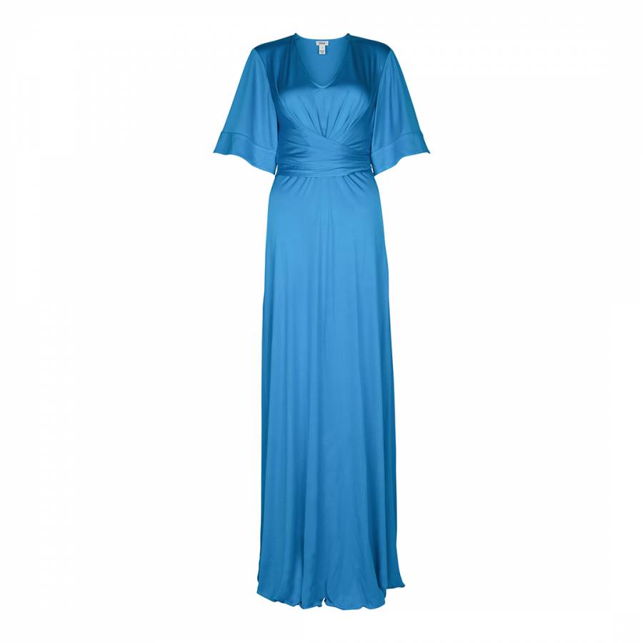 Azure Blue Lyndsey Silk Maxi Dress - BrandAlley