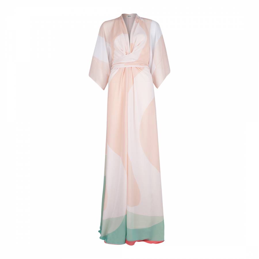 Light Pink Pollyanna Long Silk Kaftan Dress - BrandAlley
