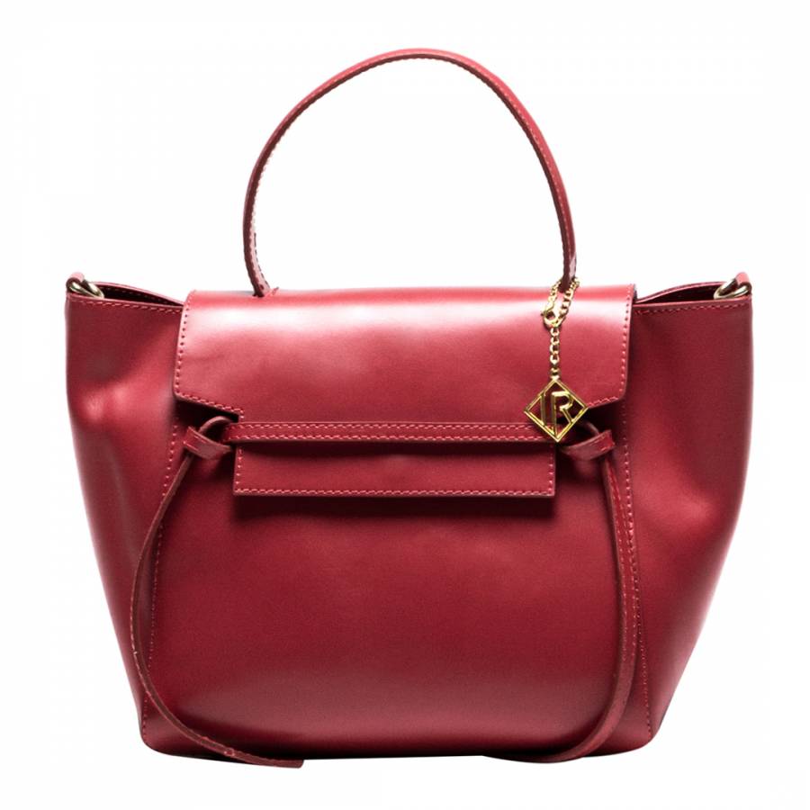 Red Leather Statement Tote Bag - BrandAlley