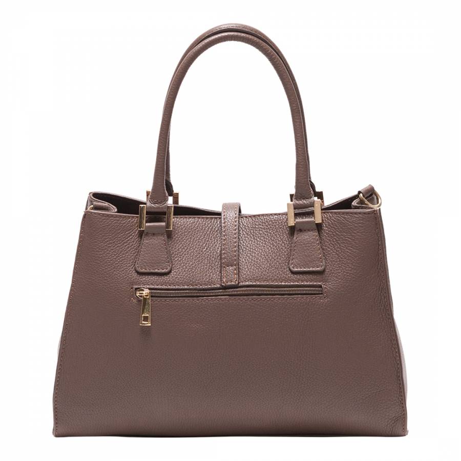 Taupe Leather Strap Handbag - BrandAlley