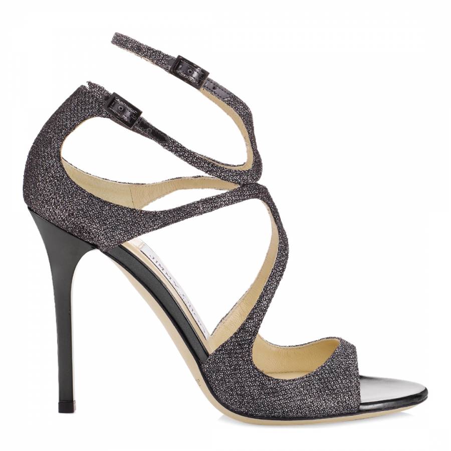 dark silver sandal heels