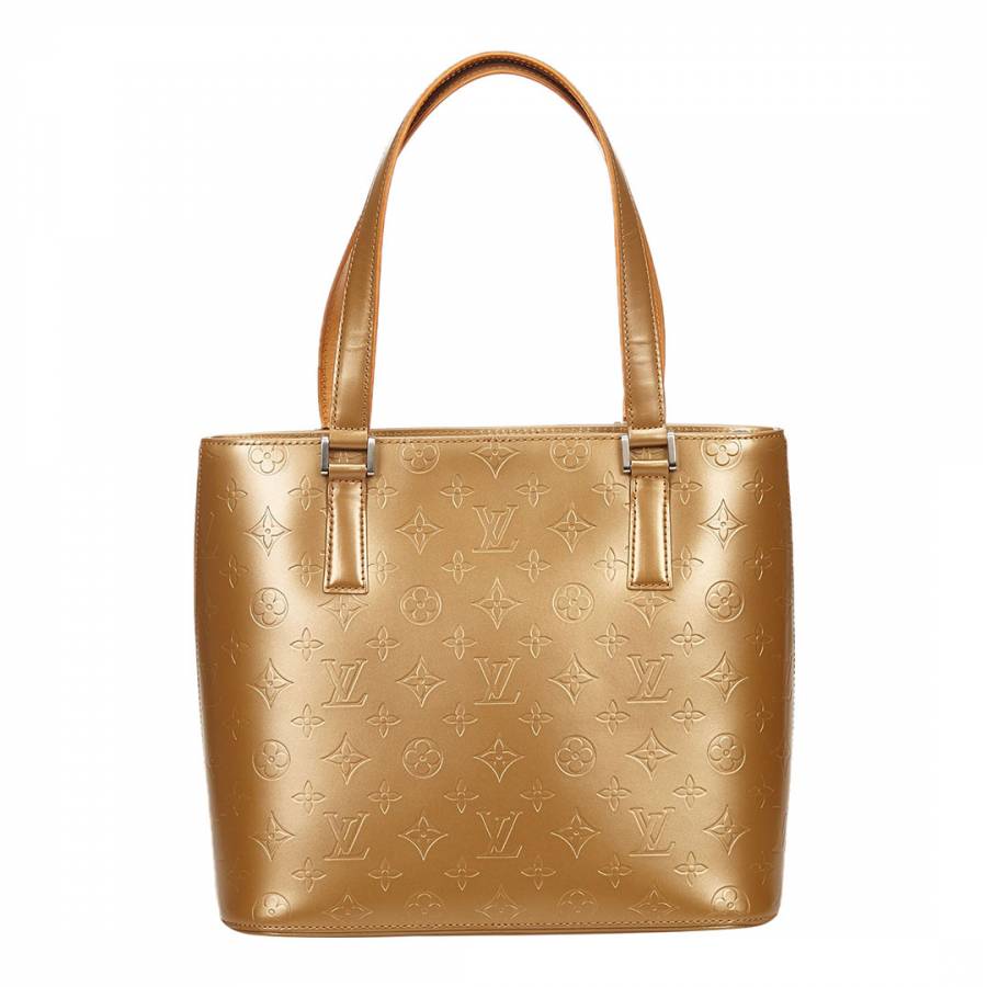 Gold Leather Monogram Mat Stockton Tote Bag - BrandAlley