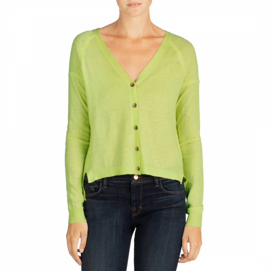 Lime Green Gia Cashmere Cardigan - BrandAlley