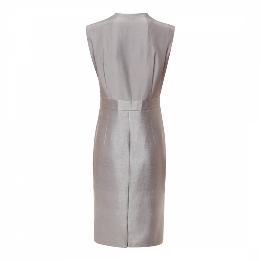 Grey Soft Tailored Silk Blend Dress - BrandAlley