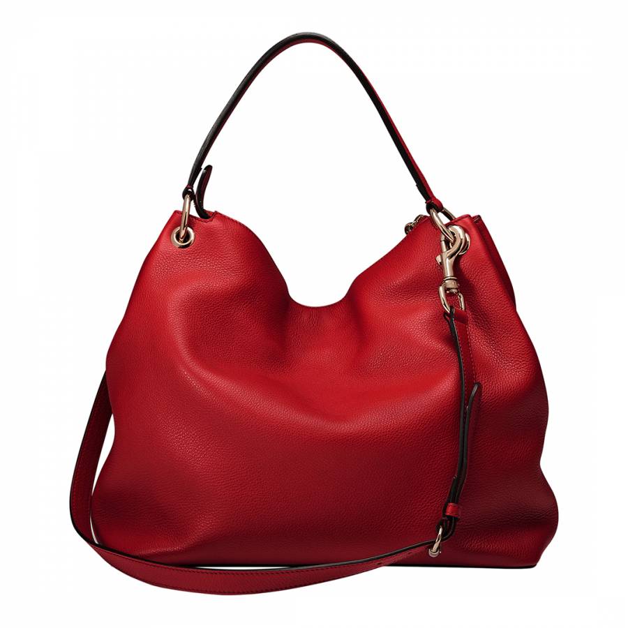 Red Leather Soho Large Hobo Bag - BrandAlley