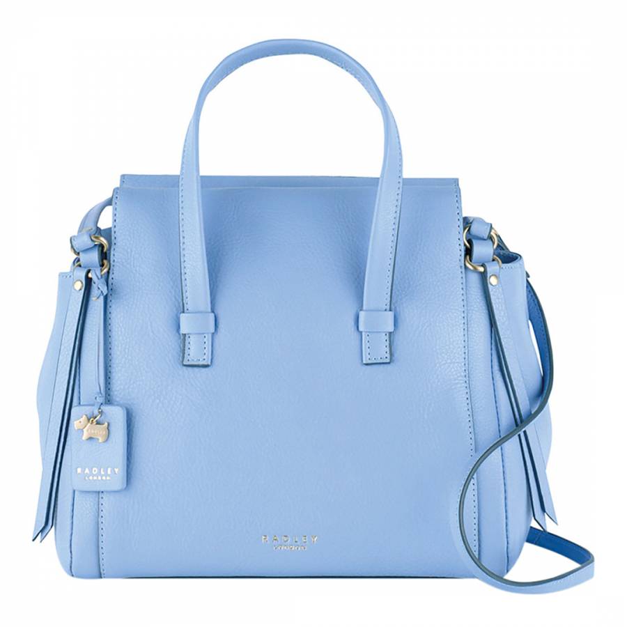 Pale Blue Leather Bedford Square Handbag - BrandAlley