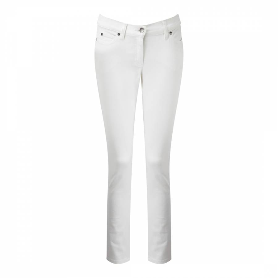 White Cropped Cotton Stretch Jeans - BrandAlley