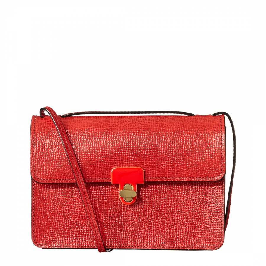 Red Leather Textured Sweet Pea Cross Body Bag - BrandAlley