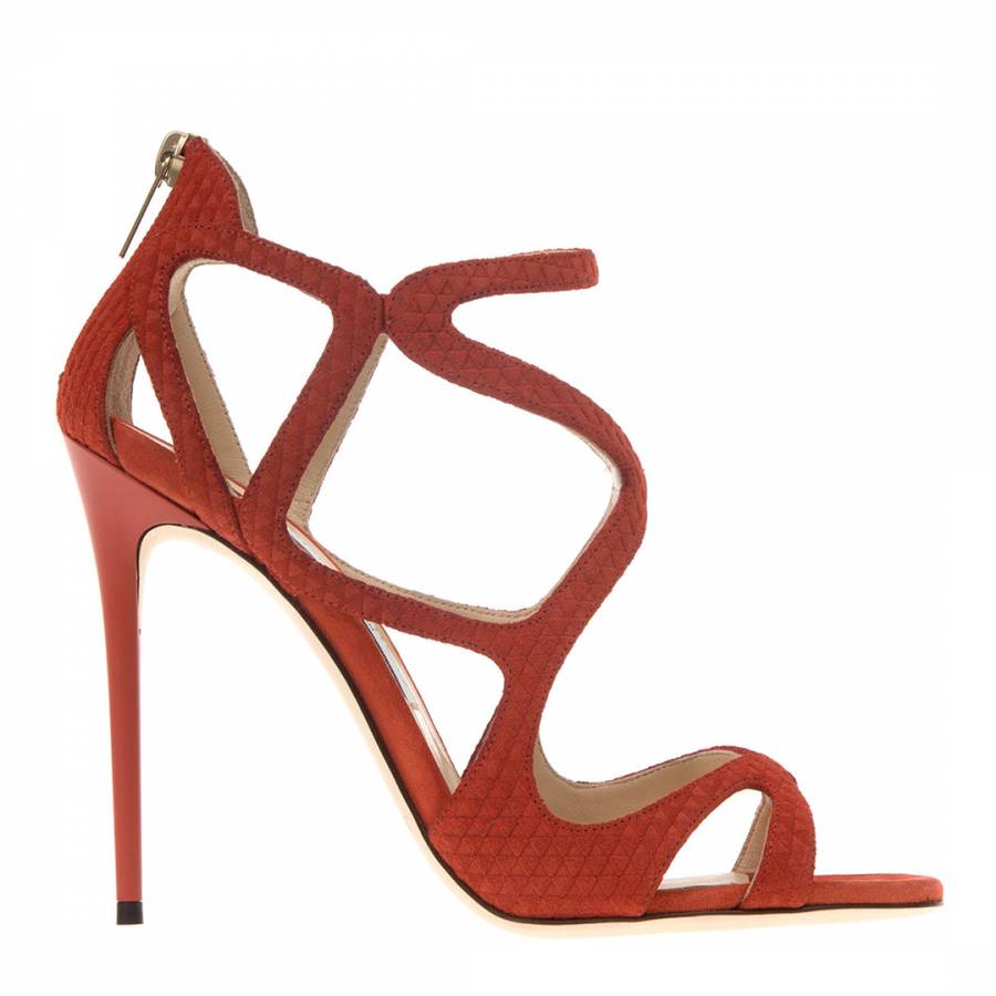 Agate Red Leather Leslie Open Toe Stilettos Heel 10cm - BrandAlley