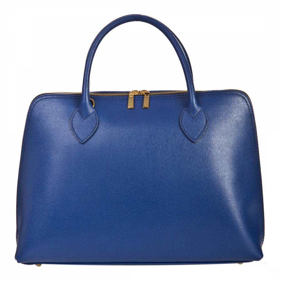 Royal Blue Leather Top Handle Bag - BrandAlley