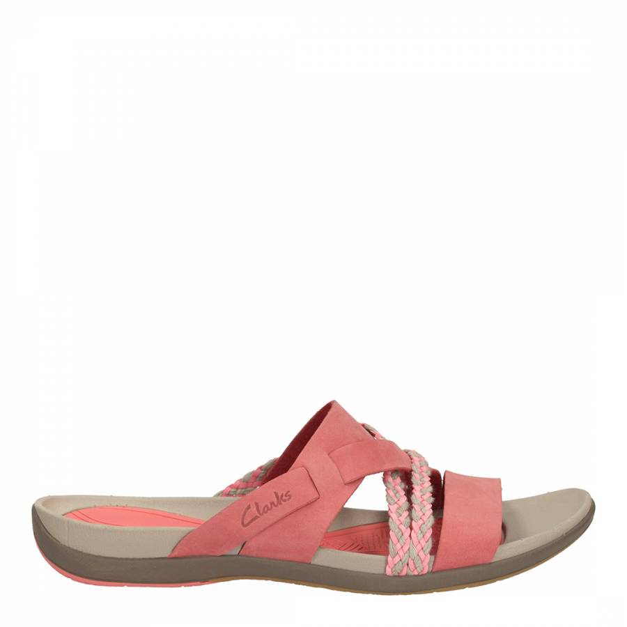 Women's Light Pink Leather Tealite Rosa Slide Sandals - BrandAlley