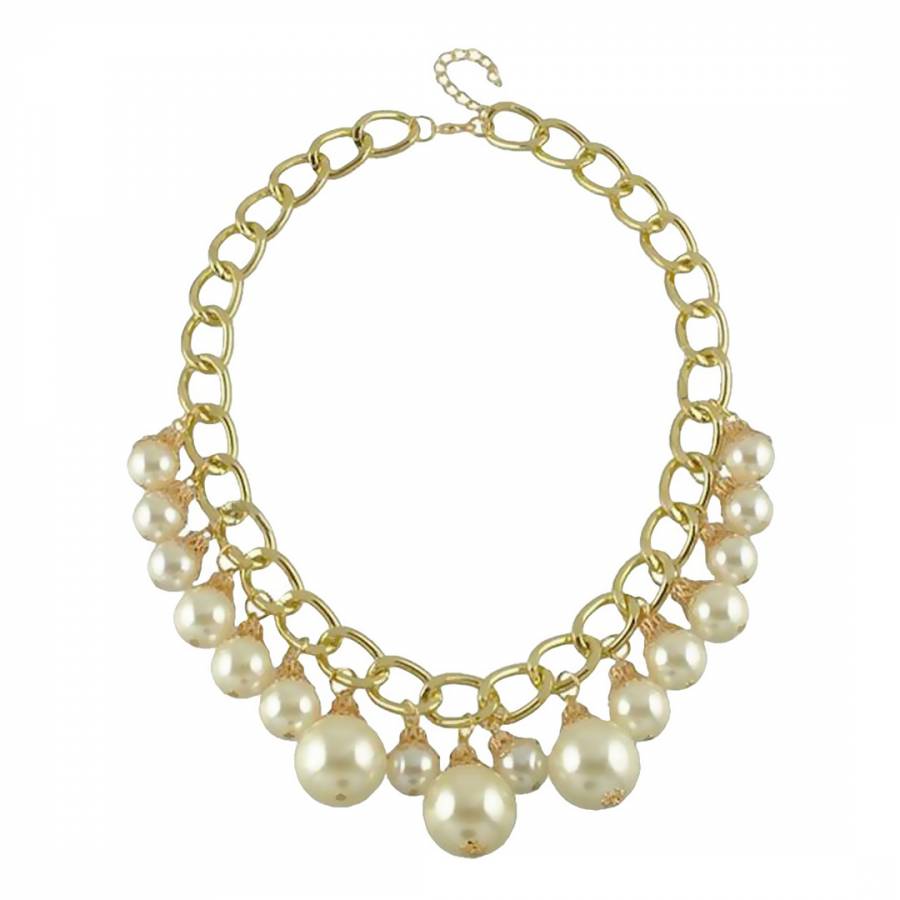 Gold Gradient Pearl Statement Necklace - BrandAlley