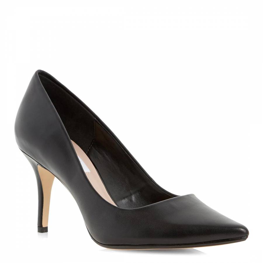 Black Leather Alina Court Shoes - BrandAlley