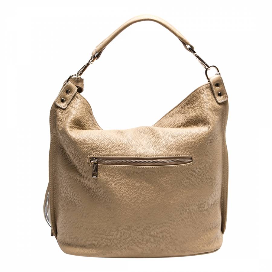 Latte Leather Shopping Bag - BrandAlley