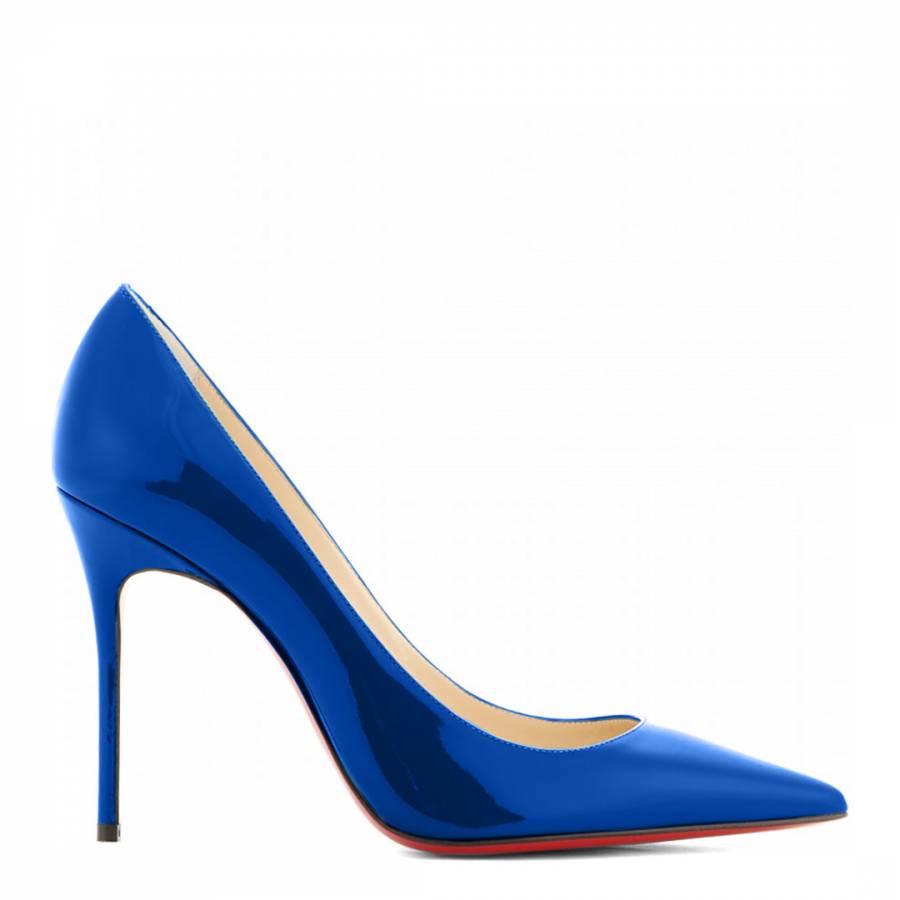 Blue Leather Patent Decollete 554 Court Shoes Heel 10cm - BrandAlley