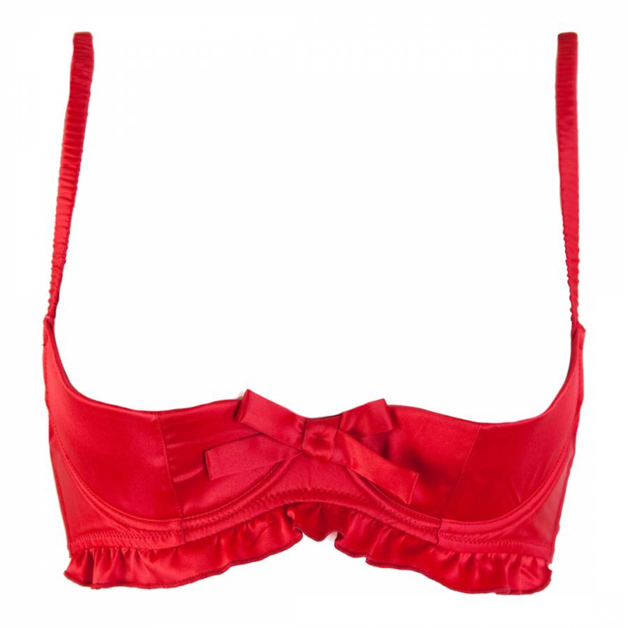 Red Frilly Natalia Open Cup Bra - BrandAlley