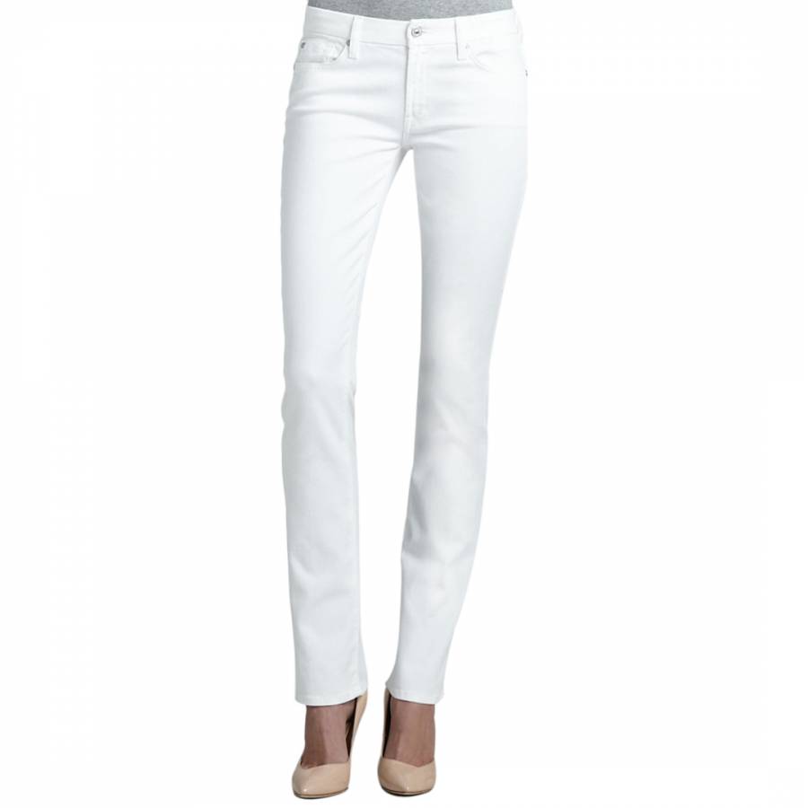 White Low Rise Stretch Straight Leg Jeans - BrandAlley