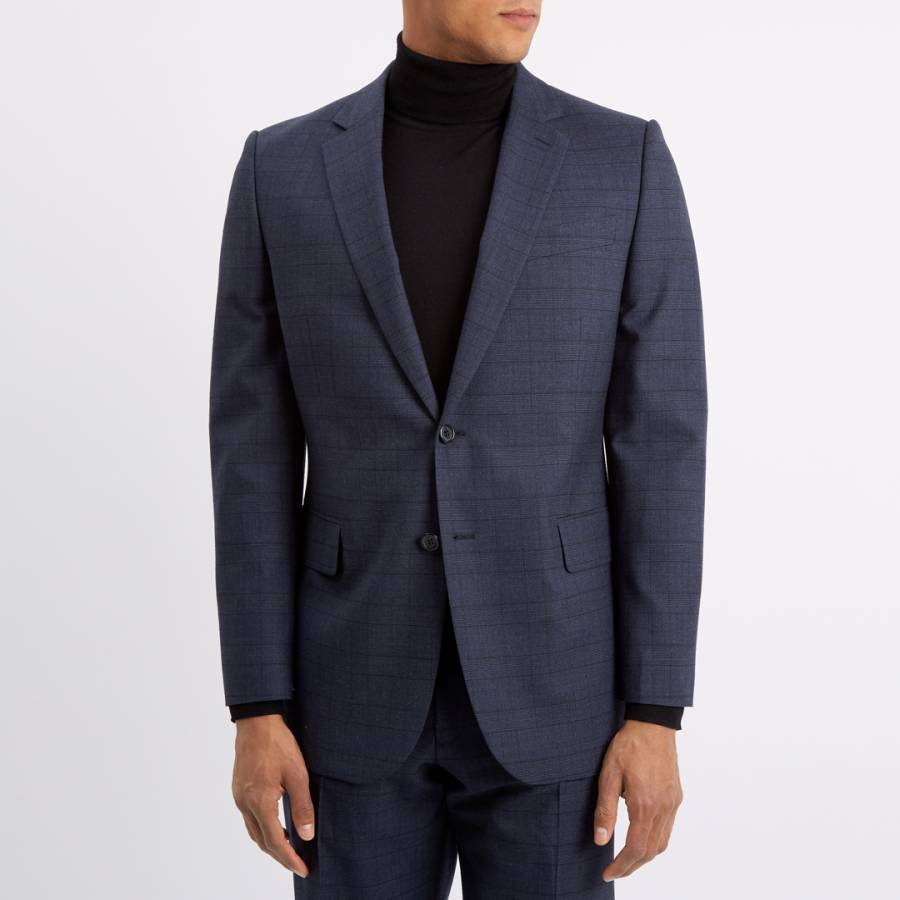 Navy Glen Check Wool Suit - BrandAlley