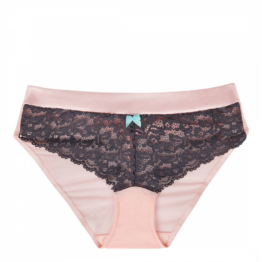 Pink/White Dulce Candy Lace Briefs - BrandAlley