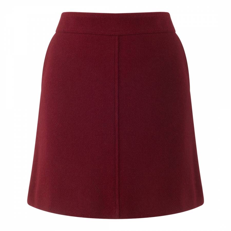 Red Wool Mini Skirt - BrandAlley
