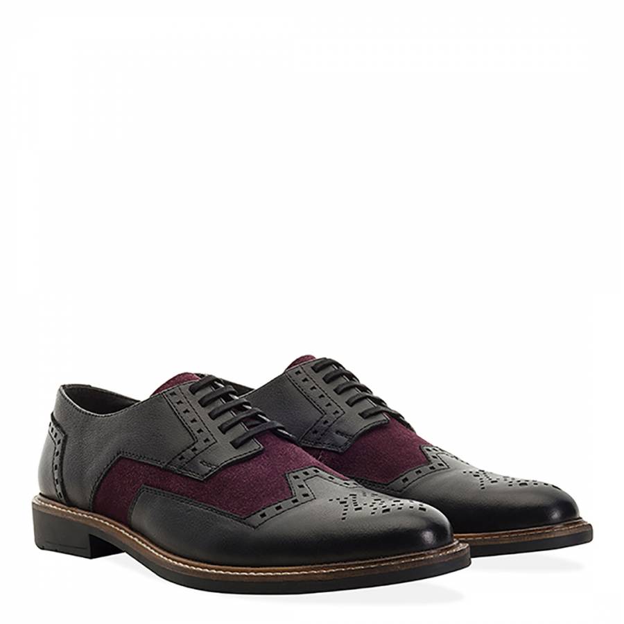 Mens Burgundy and Black Gatsby Shoes 