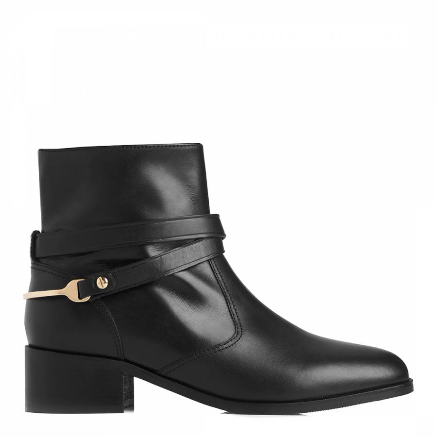Black Leather Romilly Ankle Boots 