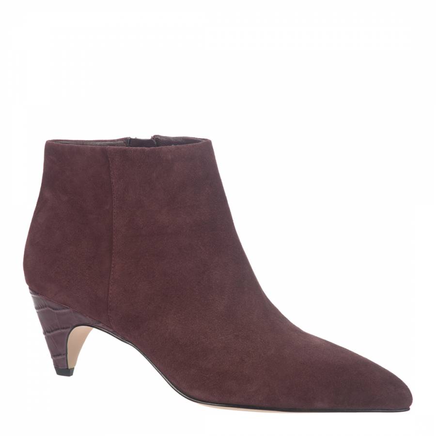 burgundy suede ankle boots uk