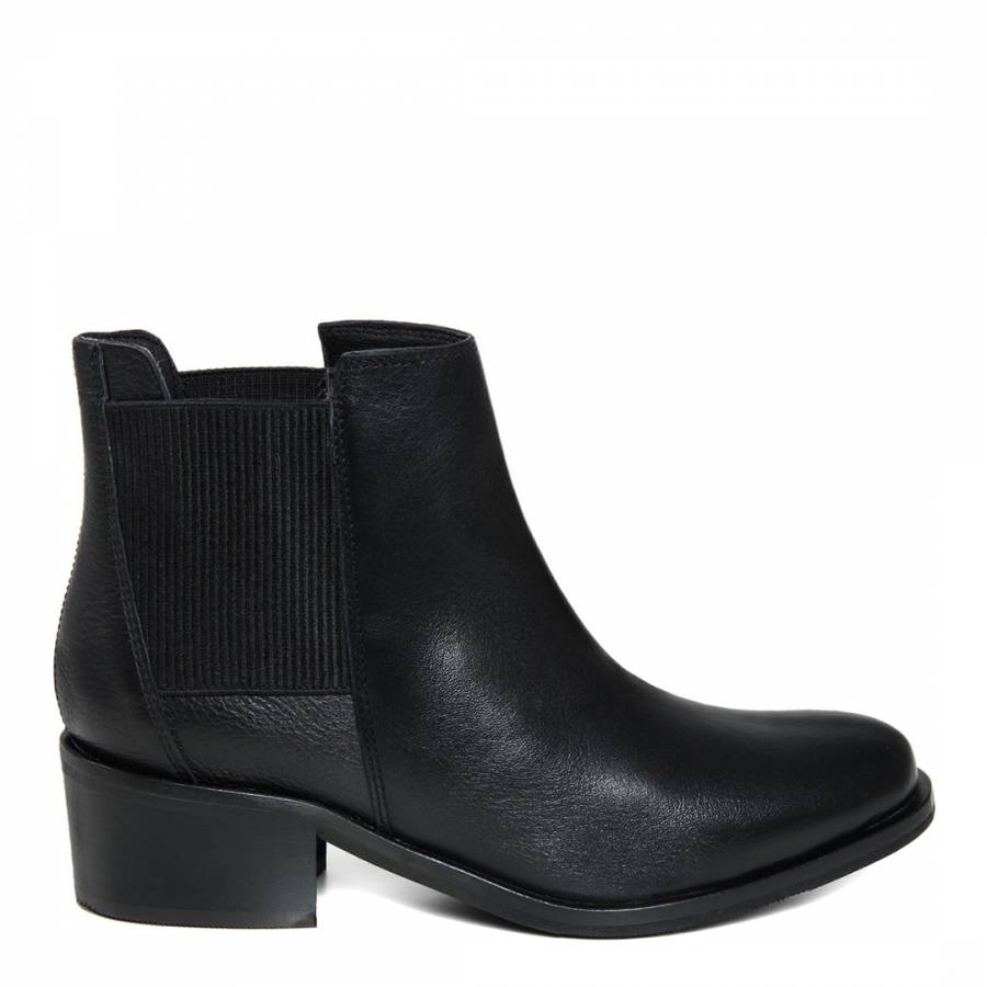 LEATHER CHELSEA ANKLE BOOT MODEL, WITH RECTANGULAR HEEL AND ROUND TOE ...