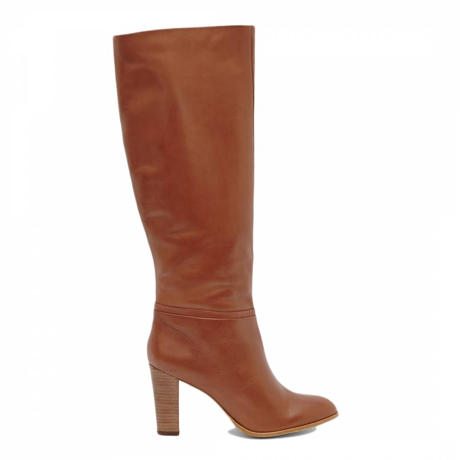 Tan Andi Leather Knee High Boots - BrandAlley