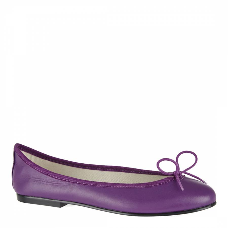 Purple Leather India Ballet Flats - BrandAlley