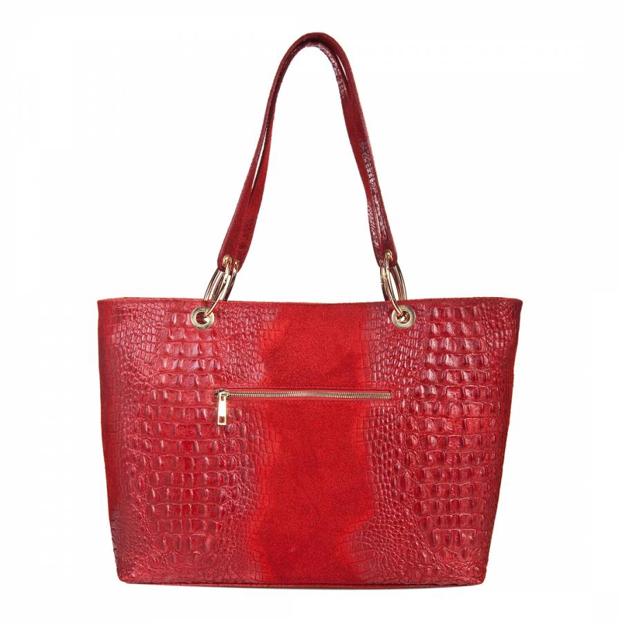 Red Leather Handbag - BrandAlley