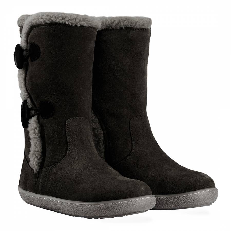 Ladies Black Suede Verity Toggle Boots - BrandAlley