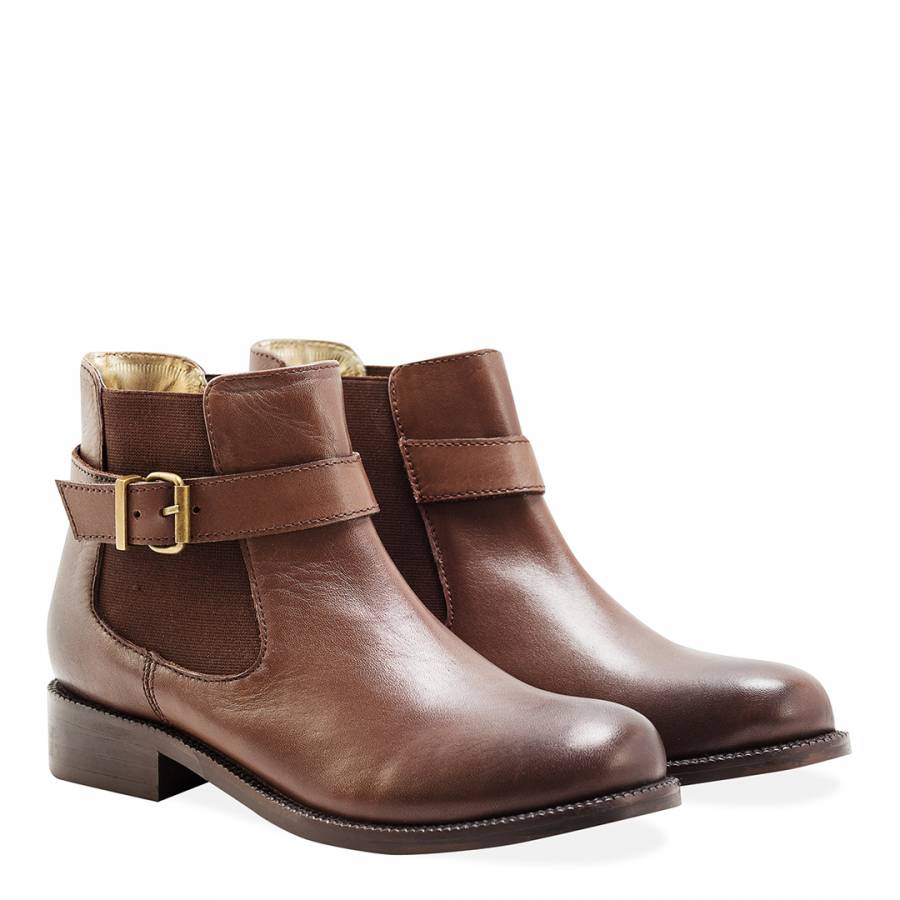Ladies Brown Leather Rosehart Chelsea Boots - BrandAlley