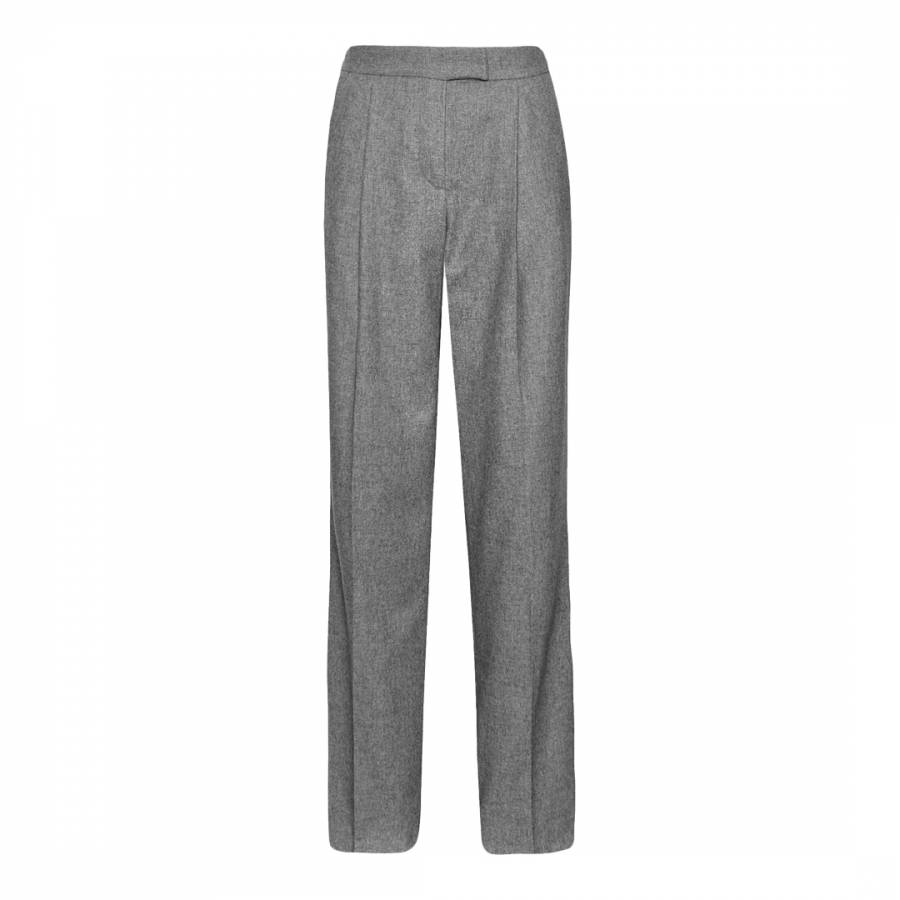 Grey Wool Blend Trousers - BrandAlley