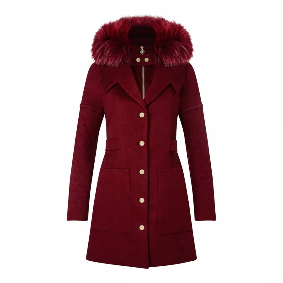 Red Gstaad Cashmere Coat - BrandAlley