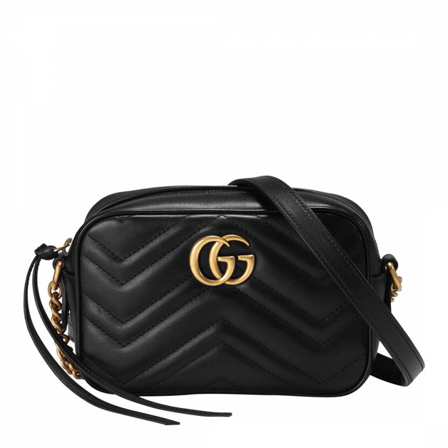 Black GG Marmont Matelasse Mini Leather Bag - BrandAlley