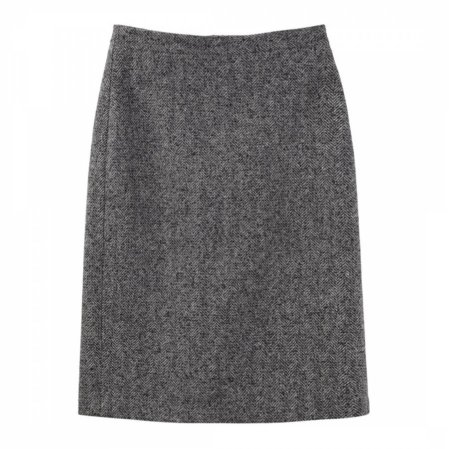 Dark Grey Wool Pencil Skirt - BrandAlley