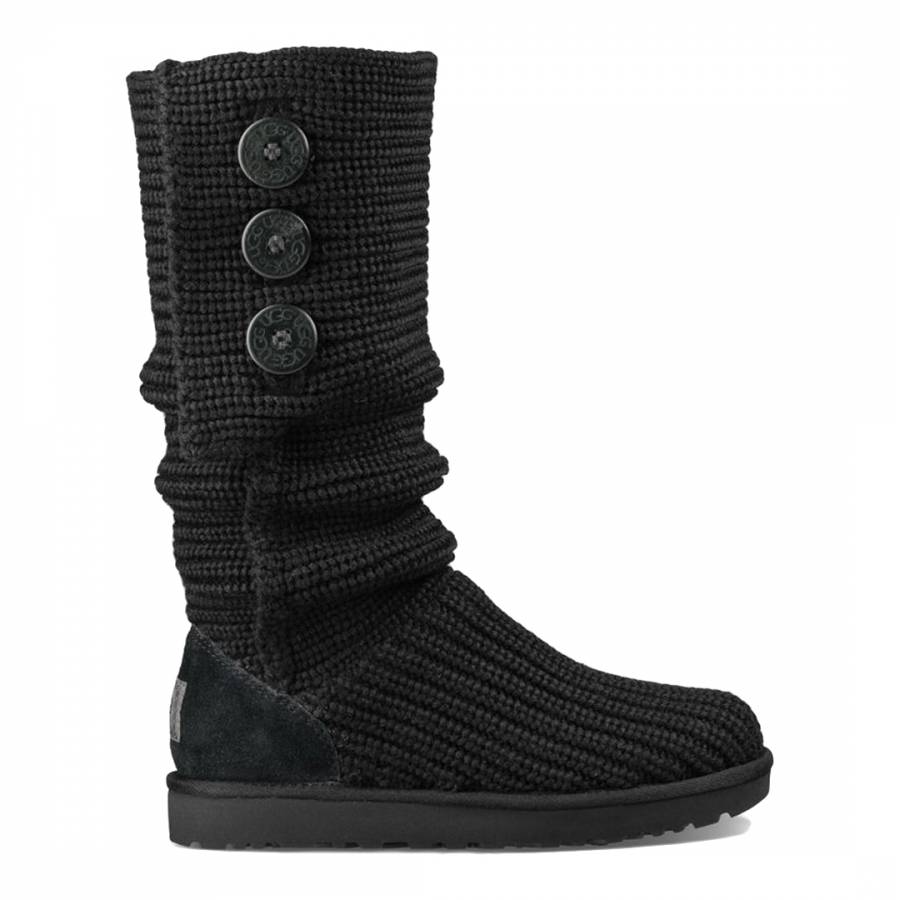 Black Wool Classic Cardy Boots - BrandAlley
