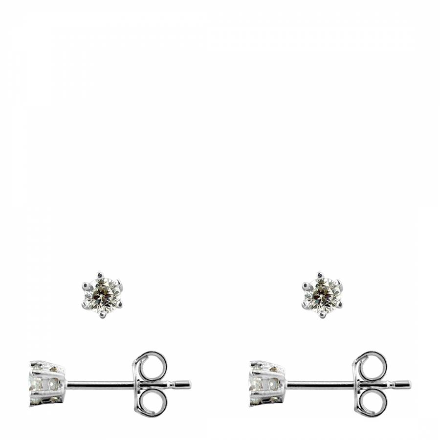 Silver Zirconium Earrings - BrandAlley