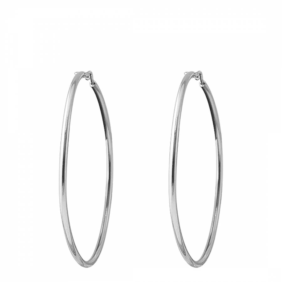 Silver Hoop Creole Earrings - BrandAlley