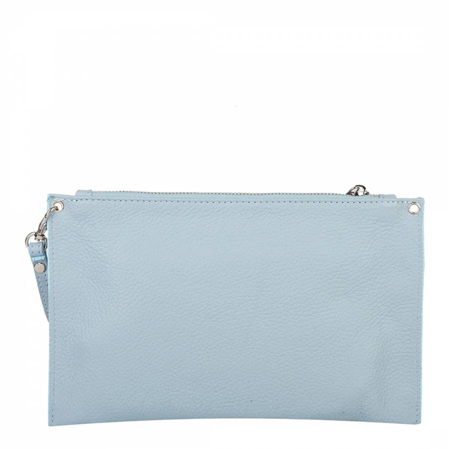 Sky Blue Leather Wristlet/Clutch bag - BrandAlley