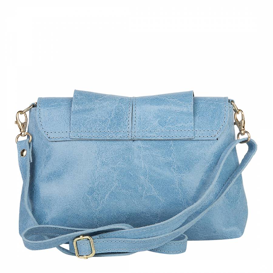 Sky Blue Leather Shoulder Bag - BrandAlley