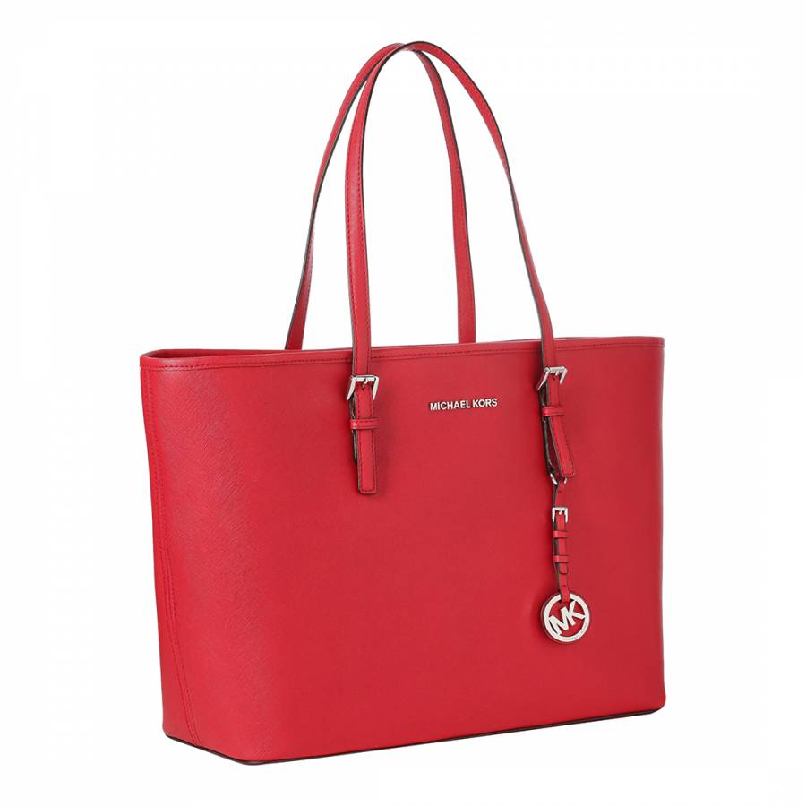 Red Leather Tote Bag - BrandAlley