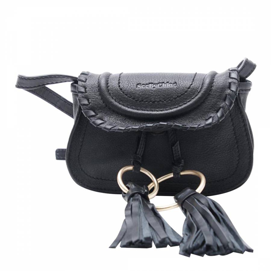 Black Leather Mini Polly Crossbody Bag - BrandAlley