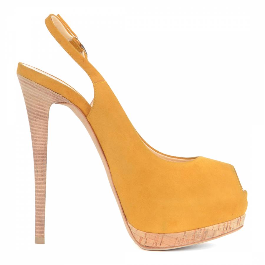 mustard peep toe shoes